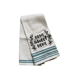 Home Sweet Home White & Teal Decorative Kitchen Towel